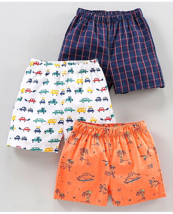 Babyhug Woven Boxers All Over Print Pack of 3 - Multicolor