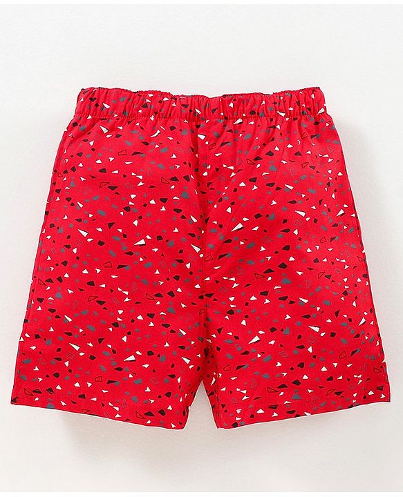 Babyhug Woven Boxers Multi Print Pack of 3 - Blue Red