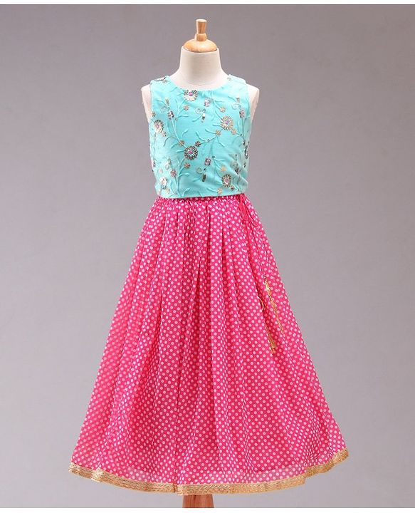 Babyhug Sleeveless Embroidered Lehenga Choli with Dupatta with Sequins - Pink - 2-3Y Pink