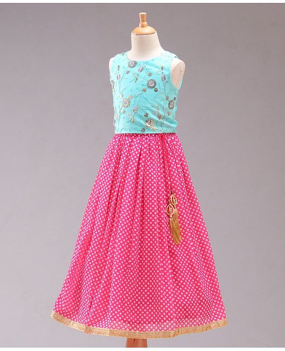 Babyhug Sleeveless Embroidered Lehenga Choli with Dupatta with Sequins - Pink - 2-3Y Pink