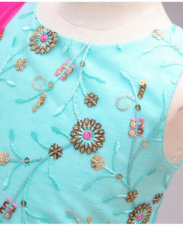 Babyhug Sleeveless Embroidered Lehenga Choli with Dupatta with Sequins - Pink - 2-3Y Pink