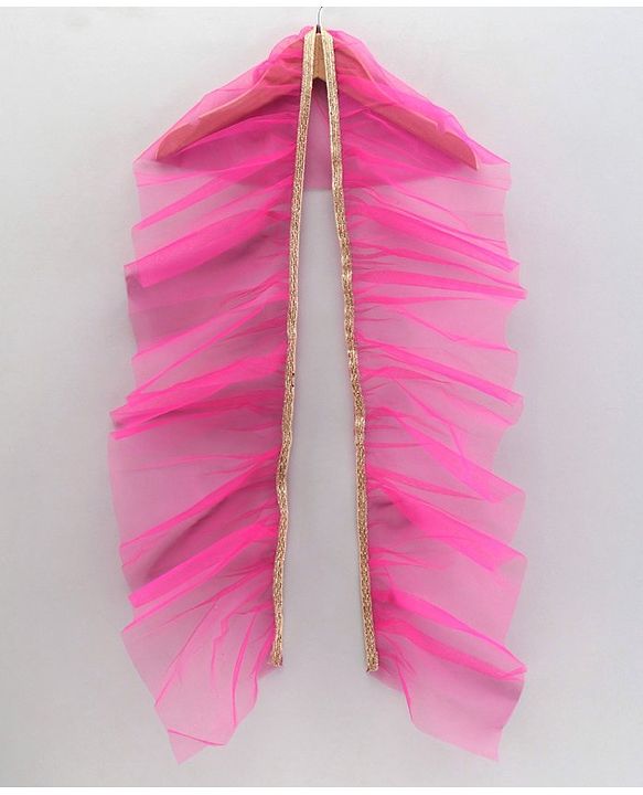 Babyhug Sleeveless Embellished Choli Lehenga and Dupatta Set with Beads Floral Embroidery - Pink - 2-3Y Pink