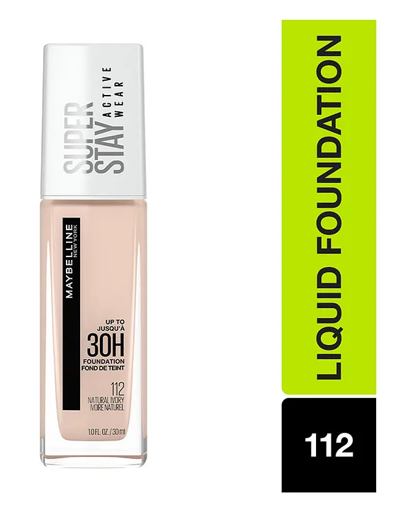 Maybelline New York Super Stay Active Wear Full Coverage Foundation 112  Natural Ivory 30 Hour Wear 30 ml Online in India, Buy at Best Price from  Firstcry.com - 10670733