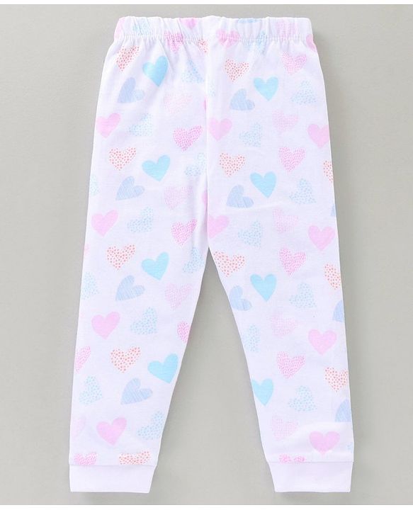 Babyhug Cotton Half Sleeves Pajama Set Text Printed - Pink White