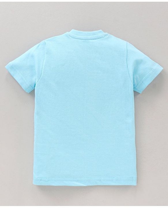 Babyhug Half Sleeves Pyjama Set Checks & Text Print- Blue