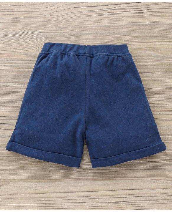 Babyhug Half Sleeves T-Shirt and Shorts Set Mickey Mouse Print- Blue Navy