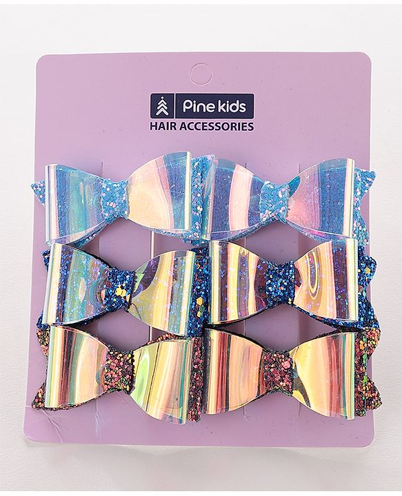 Pine Kids Hair Clips Pack of 6 - Multicolor