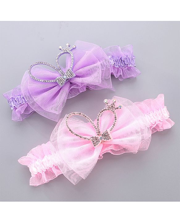 Babyhug Hair Accessories Combo Sets - Pink & Purple