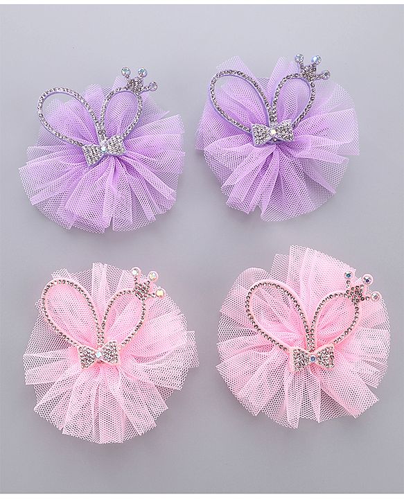 Babyhug Hair Accessories Combo Sets - Pink & Purple