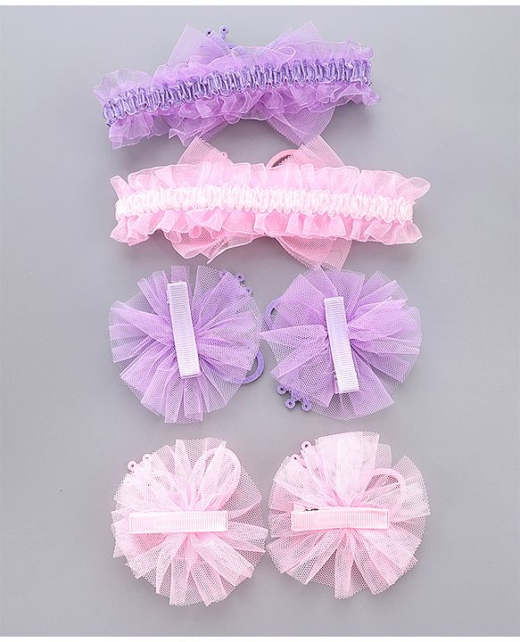 Babyhug Hair Accessories Combo Sets - Pink & Purple