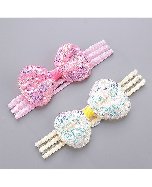 Babyhug Hair Accessories Combo Pack of 6 - Pink & White