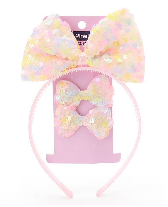 Pine Kids Hair Band With Alligator Hair Clip - Multicolour
