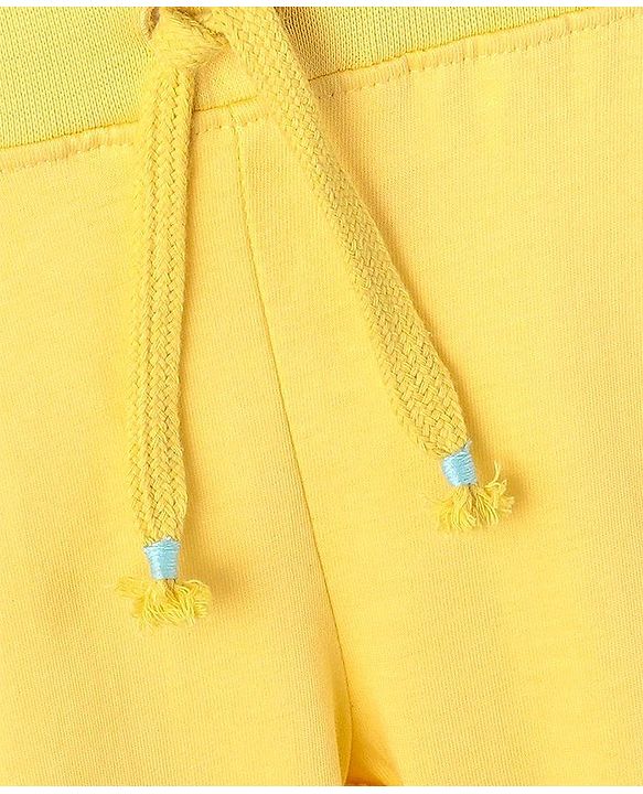 Babyhug Full Length Loungepants Side Stripes Print - Yellow