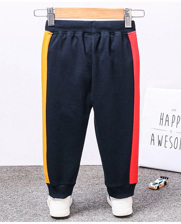 Babyhug Full Length Track Pant Play Print - Navy