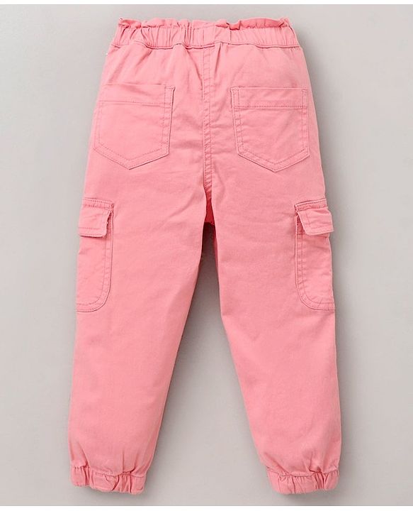 Babyhug Woven Full Length Trousers - Pink
