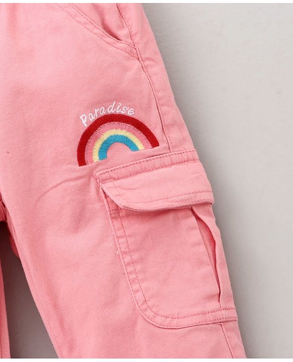 Babyhug Woven Full Length Trousers - Pink