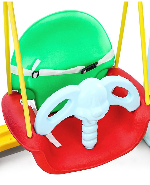 Babyhug 3-in-1 Swing And  Slide With Basketball Hoop -Blue & Yellow | Triple-Play Fun With Smooth Safe Slide  & Adjustable Hoop | Outdoor Active Leisure | enhances coordination, balance| BIS Certified