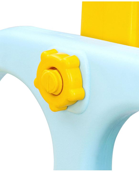 Babyhug 3-in-1 Swing And  Slide With Basketball Hoop -Blue & Yellow | Triple-Play Fun With Smooth Safe Slide  & Adjustable Hoop | Outdoor Active Leisure | enhances coordination, balance| BIS Certified