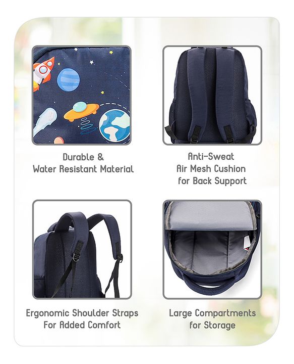 Babyhug School Backpack Space Print - 15 Inches