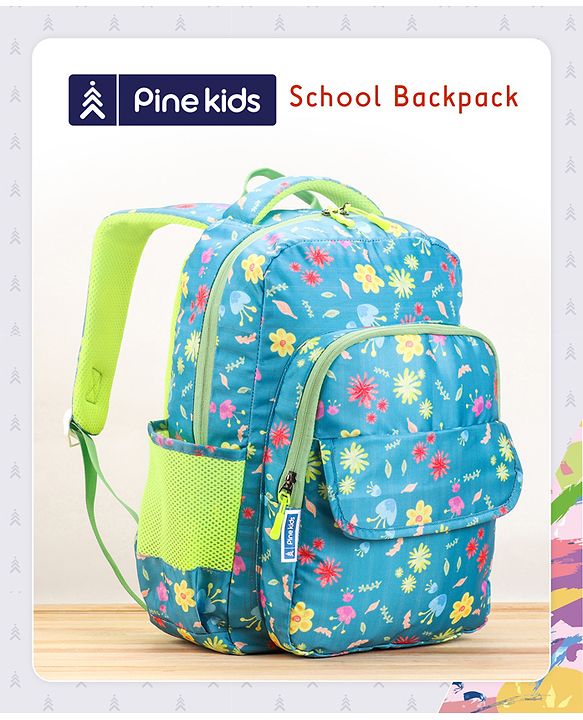 Pine Kids 17 Inch Azure School Backpack Blue