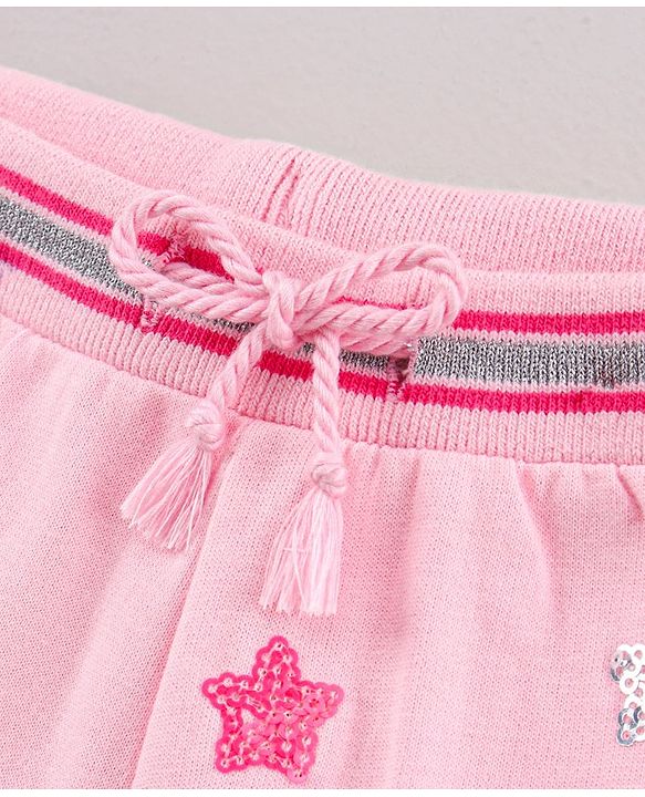 Babyhug Knit Shorts Star Print - Pink