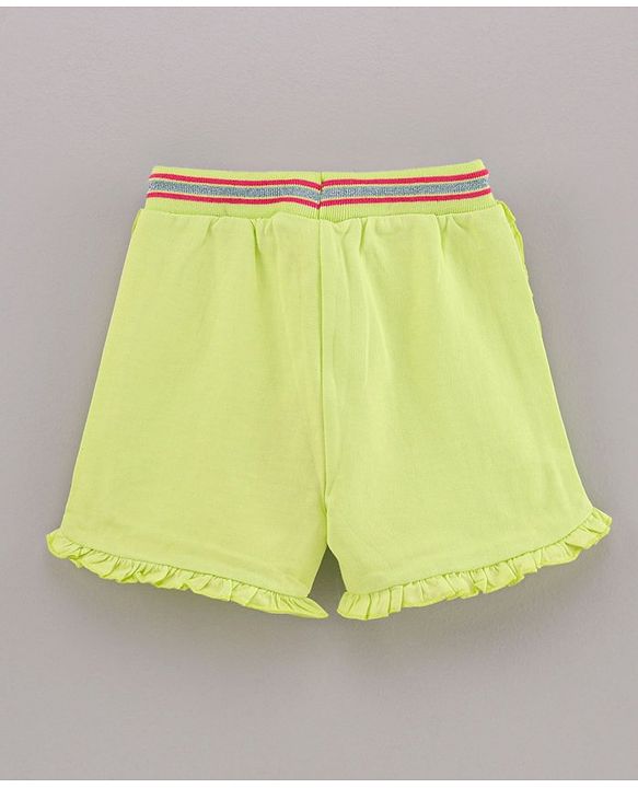 Babyhug Knit Shorts Star Print - Lemon Yellow