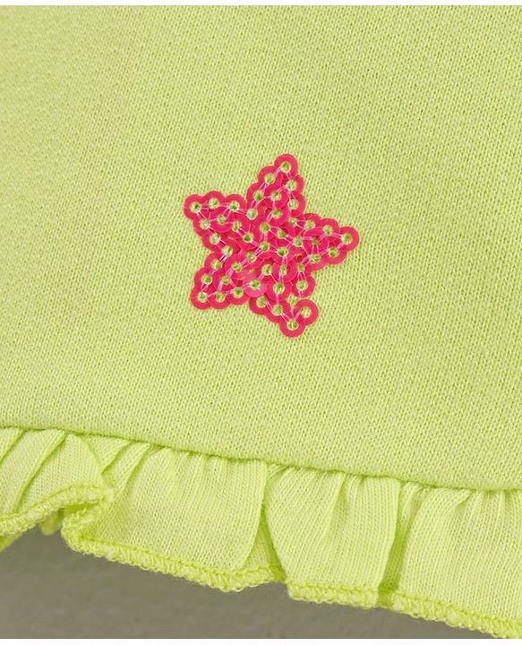 Babyhug Knit Shorts Star Print - Lemon Yellow