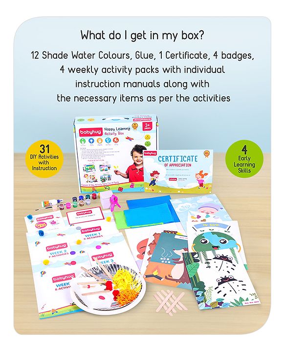 Babyhug Happy Learning Activity Box with 31 Activities - Multicolour