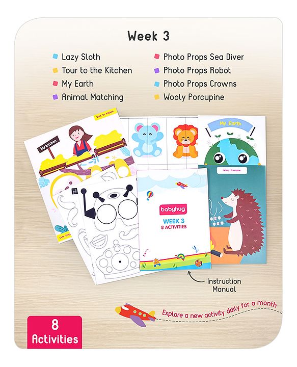 Babyhug Happy Learning Activity Box with 31 Activities - Multicolour