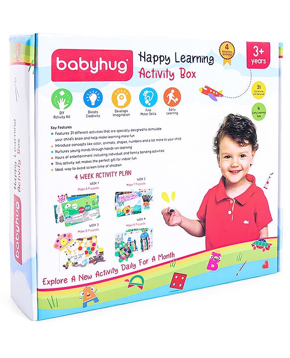 Babyhug Happy Learning Activity Box with 31 Activities - Multicolour