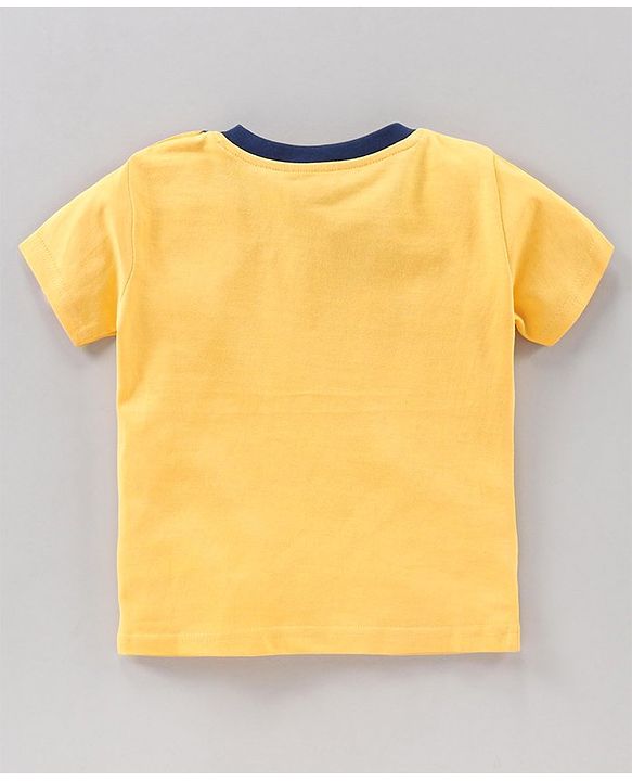Babyhug Half Sleeves Shorts Night Suit Dino Print - Yellow