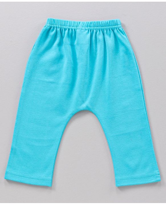 Babyhug Full Length Cotton Knit Diaper Leggings Striped And Unicorn Print Pack Of 3 - Blue White