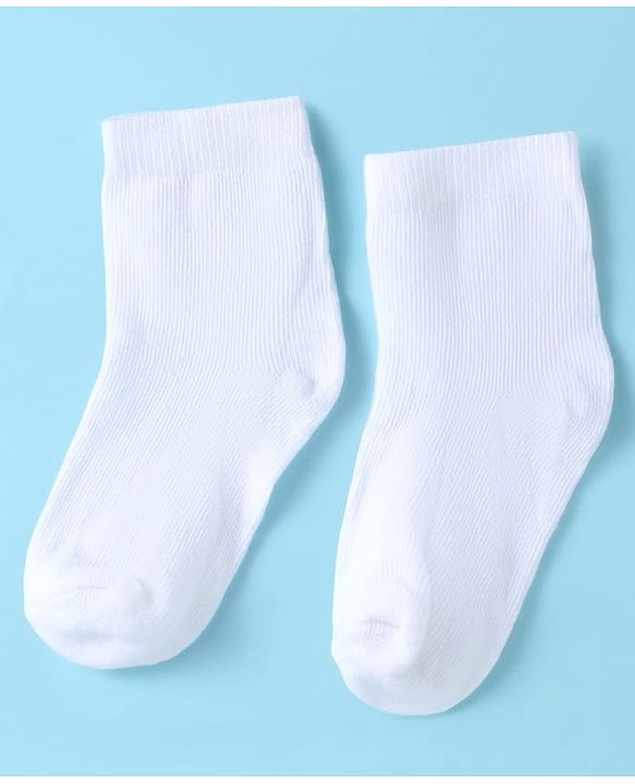 Cute Walk by Babyhug Ankle Length Antibacterial Cotton Socks Pack Of 3 - White