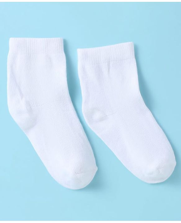 Cute Walk by Babyhug Ankle Length Antibacterial Cotton Socks Pack Of 3 - White