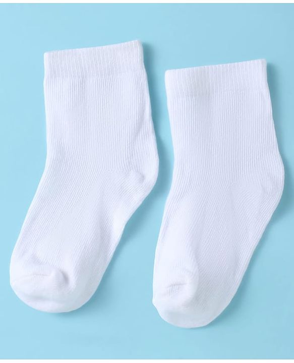 Cute Walk by Babyhug Ankle Length Antibacterial Cotton Socks Pack Of 3 - White