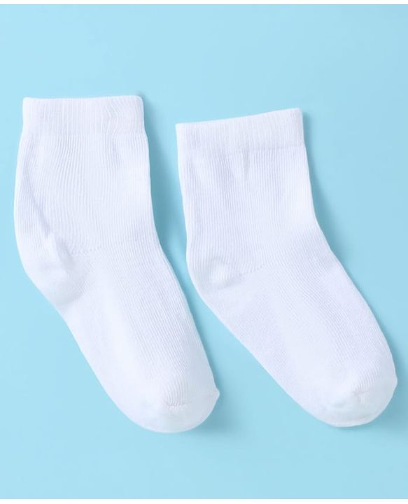 Cute Walk by Babyhug Ankle Length Antibacterial Cotton Socks Pack Of 3 - White