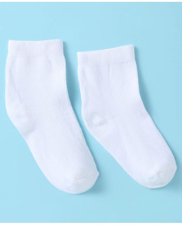 Cute Walk by Babyhug Ankle Length Antibacterial Cotton Socks Pack Of 3 - White