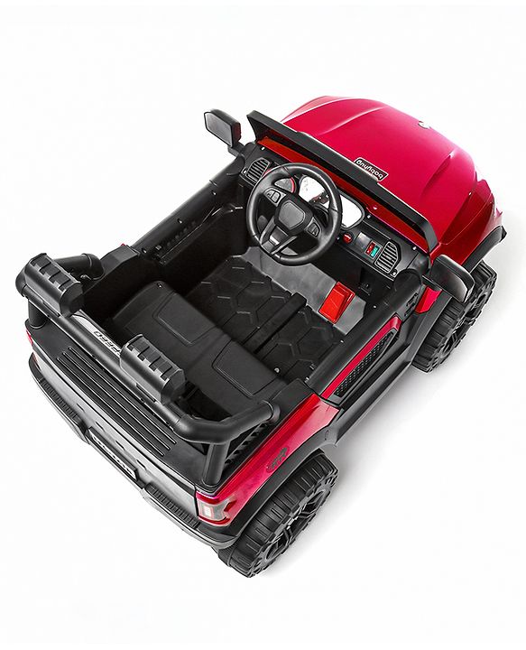 Babyhug Battery Operated Ride on Jeep With Light & Music - Red| Magic Swing Mode| Forward & Backward Operation| Openable Doors| Realistic Design| Wide Comfortable Seat| Rechargeable Battery| MP3 Player & Aux Facility