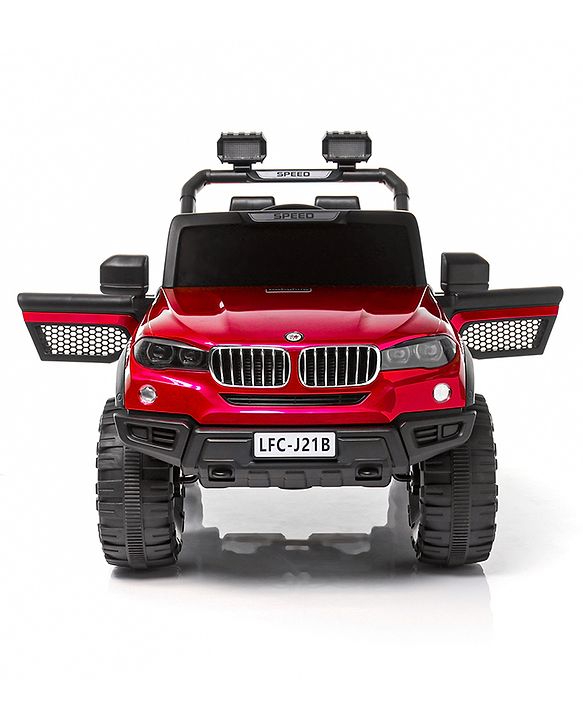 Babyhug Battery Operated Ride on Jeep With Light & Music - Red| Magic Swing Mode| Forward & Backward Operation| Openable Doors| Realistic Design| Wide Comfortable Seat| Rechargeable Battery| MP3 Player & Aux Facility