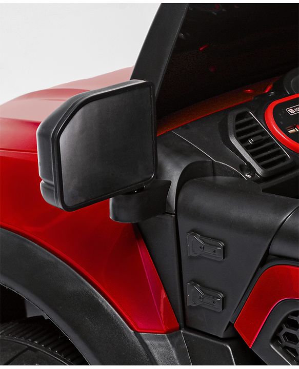 Babyhug Battery Operated Ride on Jeep With Light & Music - Red| Magic Swing Mode| Forward & Backward Operation| Openable Doors| Realistic Design| Wide Comfortable Seat| Rechargeable Battery| MP3 Player & Aux Facility