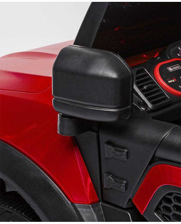 Babyhug Battery Operated Ride on Jeep With Light & Music - Red| Magic Swing Mode| Forward & Backward Operation| Openable Doors| Realistic Design| Wide Comfortable Seat| Rechargeable Battery| MP3 Player & Aux Facility