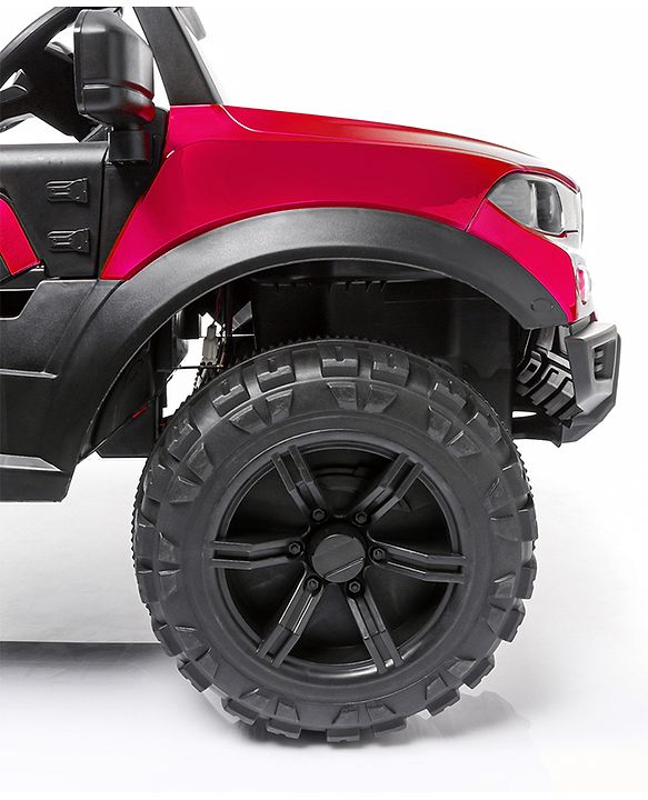 Babyhug Battery Operated Ride on Jeep With Light & Music - Red| Magic Swing Mode| Forward & Backward Operation| Openable Doors| Realistic Design| Wide Comfortable Seat| Rechargeable Battery| MP3 Player & Aux Facility