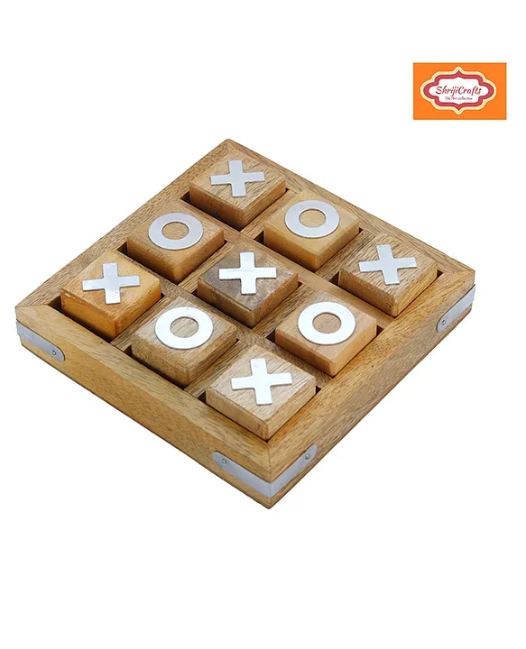 ShrijiCrafts Noughts and Crosses Game Brass Wooden Tic Tac Toe Game Brown Online  India, Buy Board Games for (3-6Years) at  - 10697080