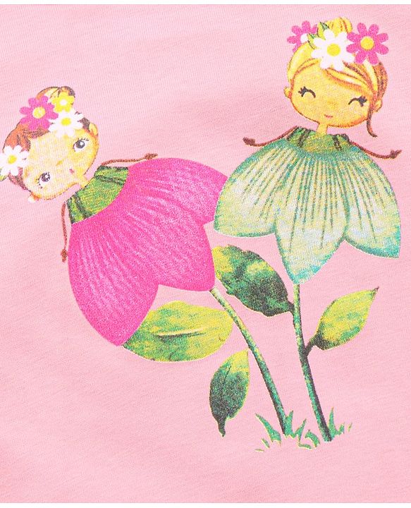 Babyhug Cap Sleeves Top & Shorts Set Floral Print - Pink