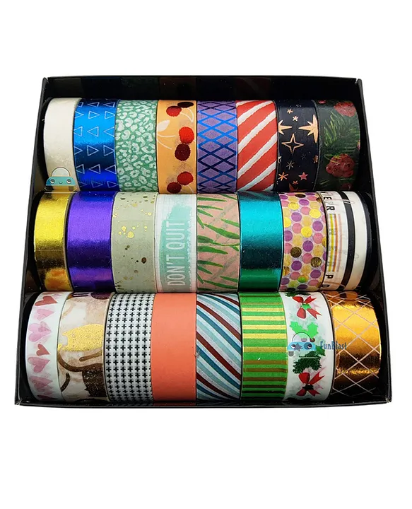 FunBlast Rolls Washi Tape Set Pack of 24 Multicolour Online in India, Buy  at Best Price from  - 10700972