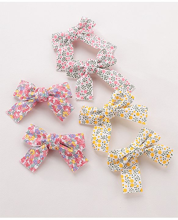 Babyhug Bow Hair Clips Pack of 6 - Multicolor