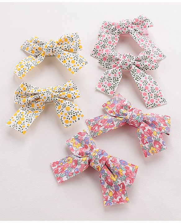 Babyhug Bow Hair Clips Pack of 6 - Multicolor
