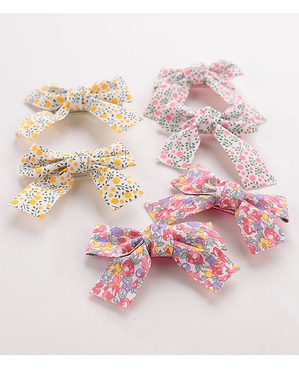 Babyhug Bow Hair Clips Pack of 6 - Multicolor