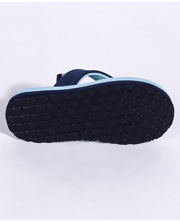 Cute Walk by Babyhug Flip Flops With Back Strap Butterfly Print - Sky Blue
