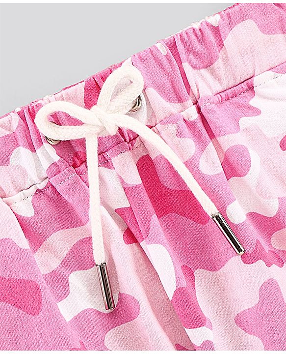 Pine Kids Knee Length Shorts Camouflage Print - Pink